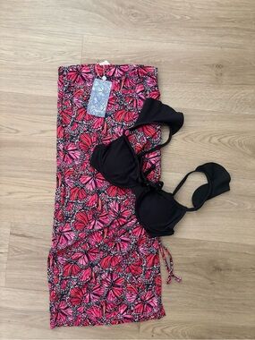 NEW Toluca Swim Solina Midi Ruched Skirt & Toluca Flutter Angeline Bikini Top